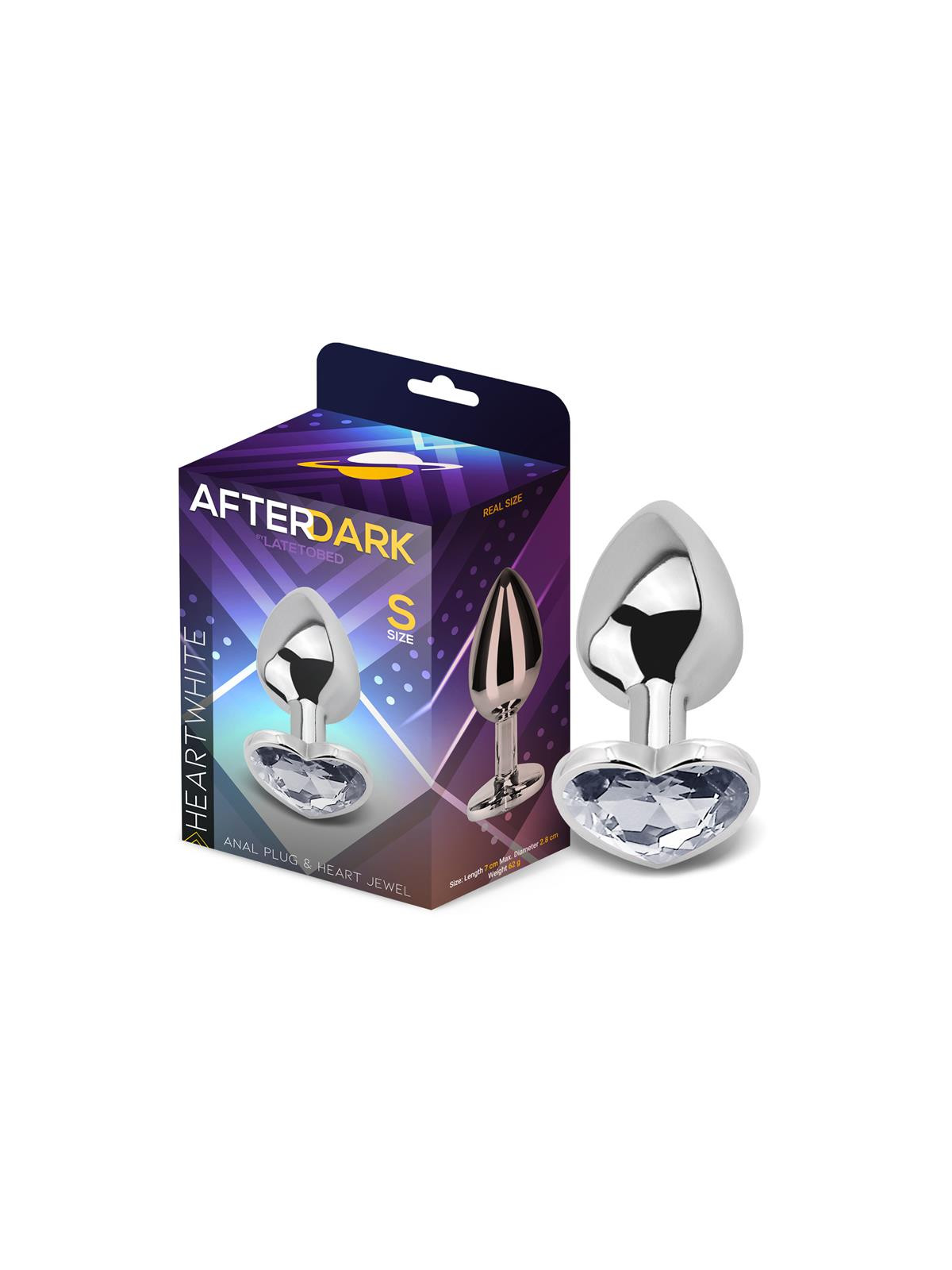 Plug Anal con Joya de Corazón Blanco Talla S