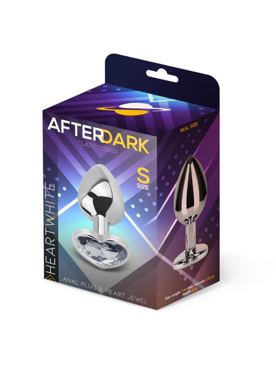 Plug Anal con Joya de Corazón Blanco Talla S