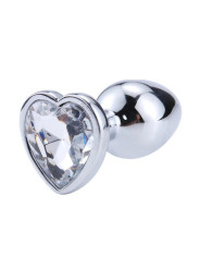 Plug Anal con Joya de Corazón Blanco Talla S
