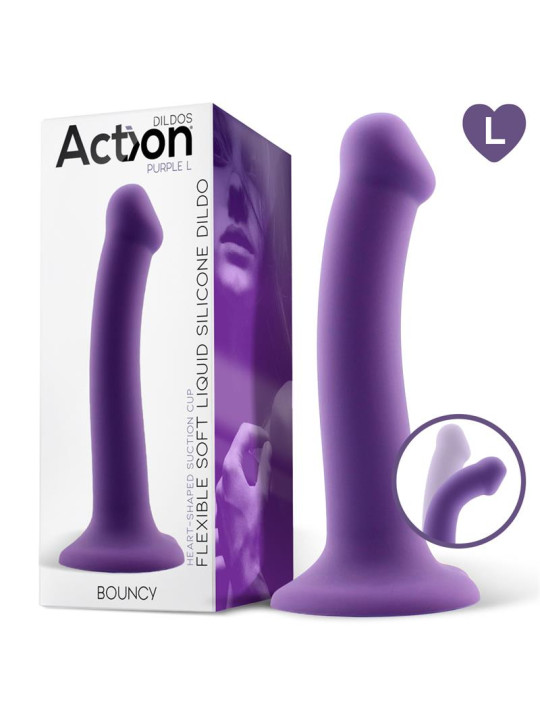 Bouncy Dildo Silicone Flexible Hiper Flexible 7.5 - 19 cm Talla L Púrpura