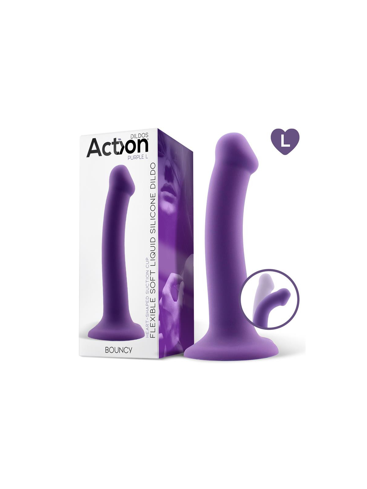 Bouncy Dildo Silicone Flexible Hiper Flexible 7.5 - 19 cm Talla L Púrpura