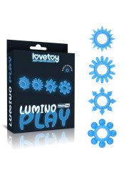 Lumino Play Set 4 Anillo para el Pene Luz Azul