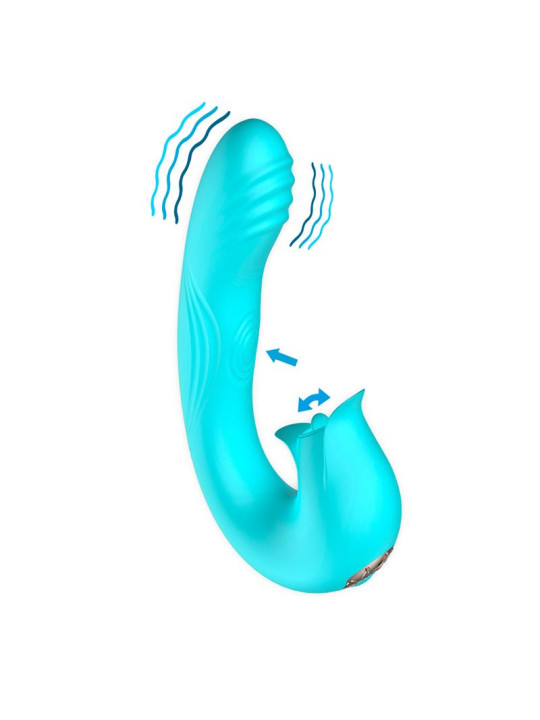 Hydra Vibrador con Pulsación y Lengua Estimuladora de Clítoris 3 Motores USB