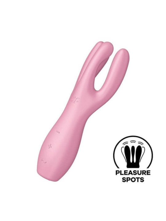 Threesome 3 Lay-on Vibrador 3 Motores Rosa