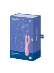 Threesome 3 Lay-on Vibrador 3 Motores Rosa