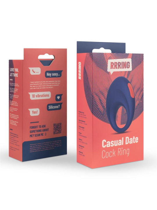 Rring Casual Date Anillo para el Pene con Vibración USB Silicona