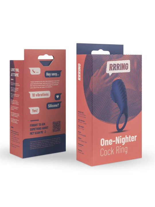 Rring One Nighter Anillo para el Pene con Vibración USB Silicona