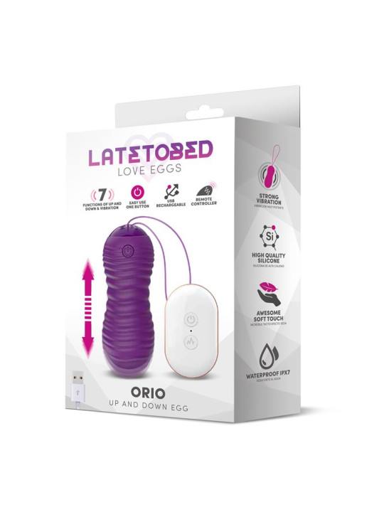 Orio Huevo Vibrador y Movimiento Telescópico Up and Down Control Remoto Púrpura