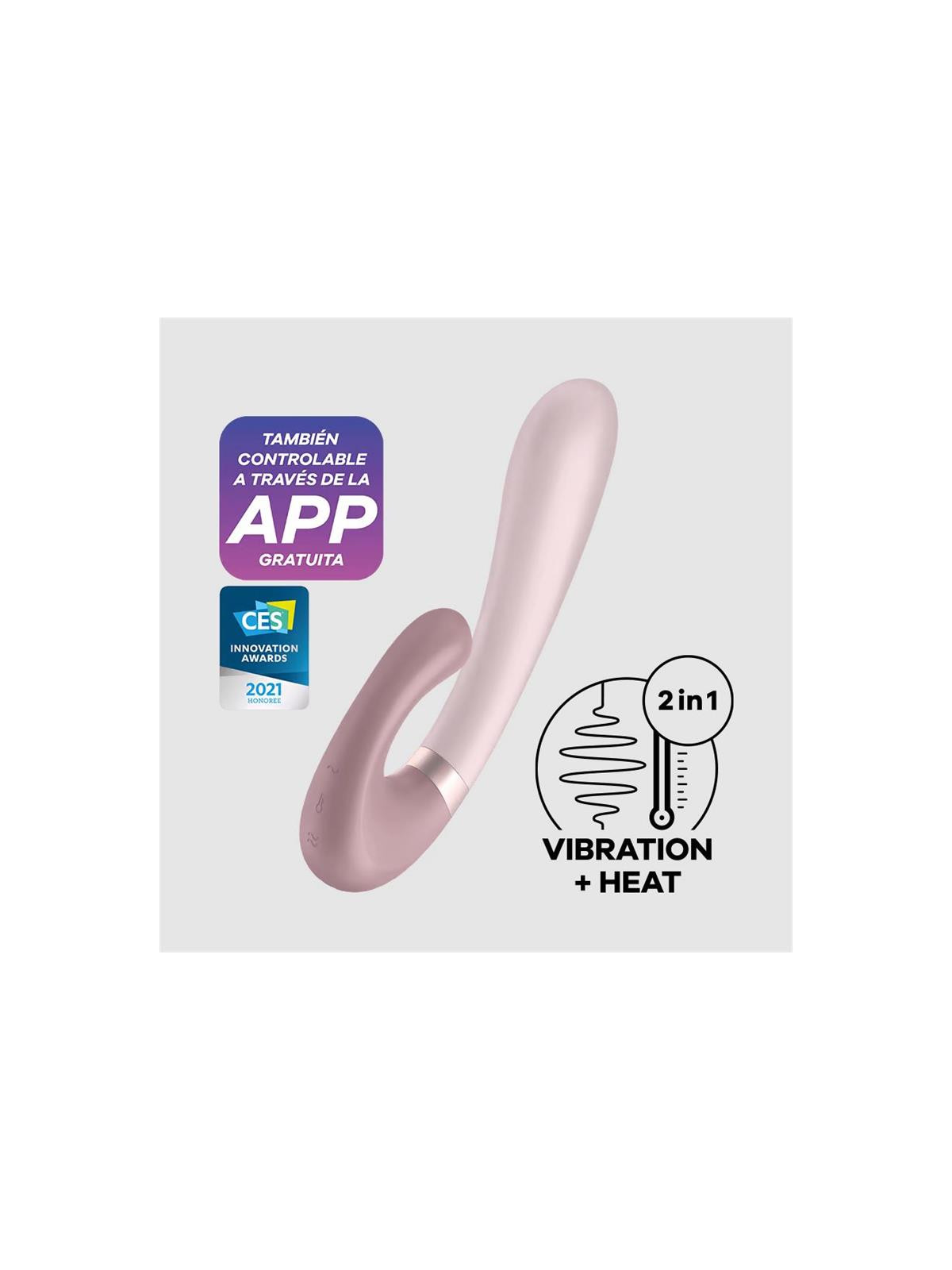 Heat Wave Vibrador con Efecto Calor Mauve con APP