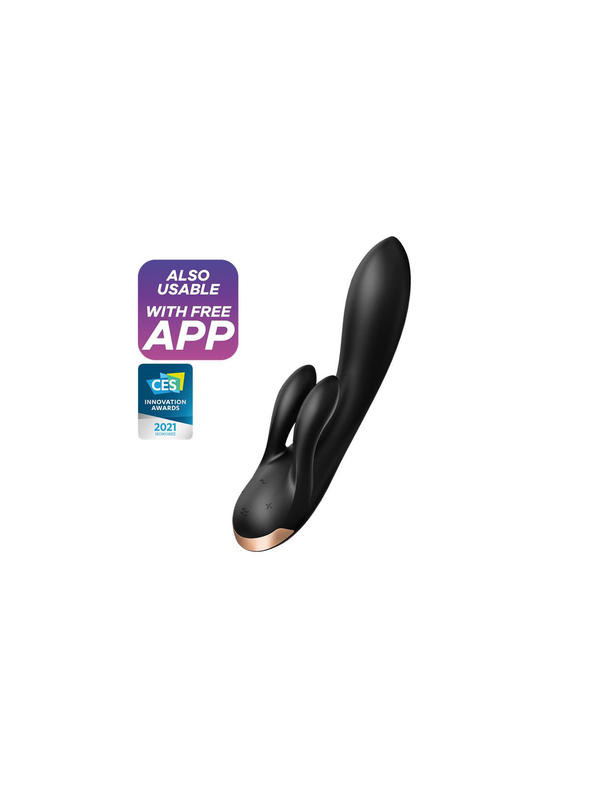 Double Flex Vibrador Punto G 3 Motores Satisfyer APP Connect Negro