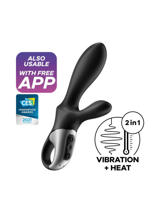 Heat Climax Vibrador con APP Punto G, Punto P y Perineo Función de Calor USB Magnético