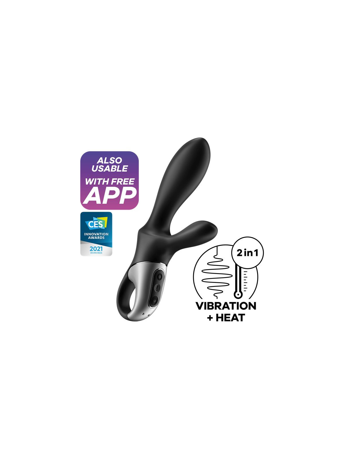 Heat Climax Vibrador con APP Punto G, Punto P y Perineo Función de Calor USB Magnético