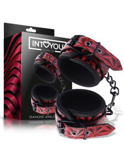 Esposas para Tobillos Acolchadas Ajustable Diamond Cuero Vegano