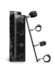 Barra Separadora Rígida Desmontable y 4 Esposas Desmontables Neopreno y Cuero Vegano