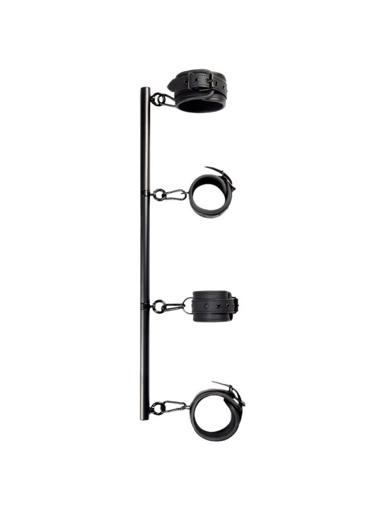 Barra Separadora Rígida Desmontable y 4 Esposas Desmontables Neopreno y Cuero Vegano