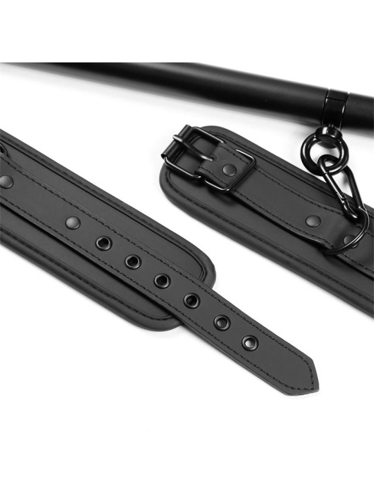 Barra Separadora Rígida Desmontable y 4 Esposas Desmontables Neopreno y Cuero Vegano