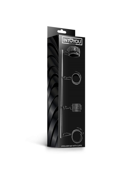 Barra Separadora Rígida Desmontable y 4 Esposas Desmontables Neopreno y Cuero Vegano