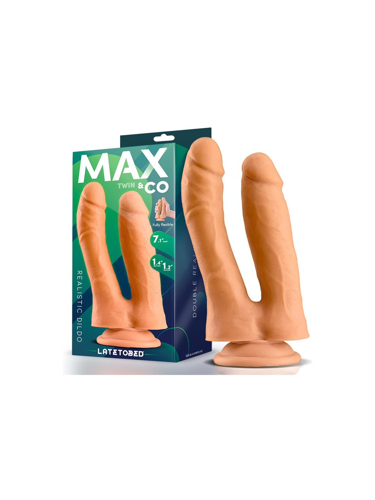 Twin Dildo Doble Realista 7.1 Natural