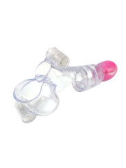 Funda para el Pene y Testículos 3 Balas Vibradoras Transparente