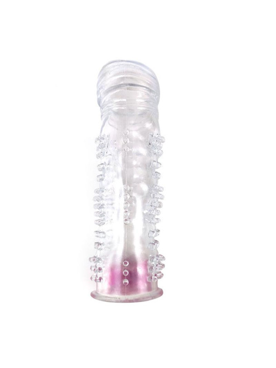 Funda para el Pene Texturizada con Bala Vibradora Transparente