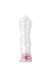 Funda para el Pene Texturizada con Bala Vibradora Transparente