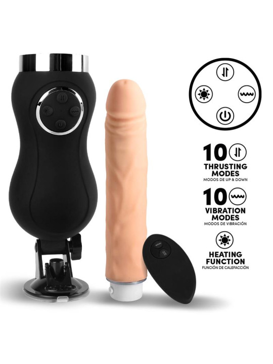 Sex Machine Vibración, Thrusting y Calor Control Remoto USB