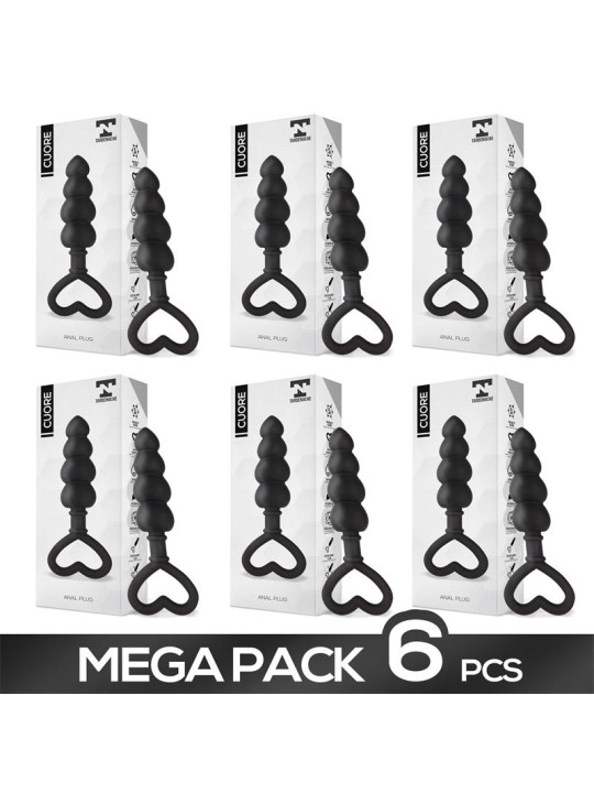 Pack de 6 Cuore Plug Anal Silicona