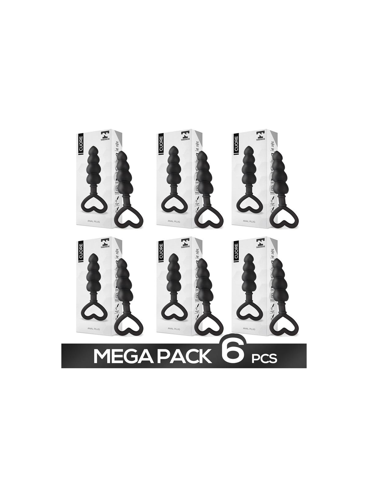 Pack de 6 Cuore Plug Anal Silicona