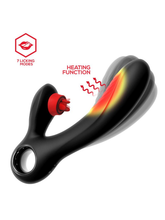 Niza Vibrador con Calor y Triple Lengua Estimuladora de Clítoris