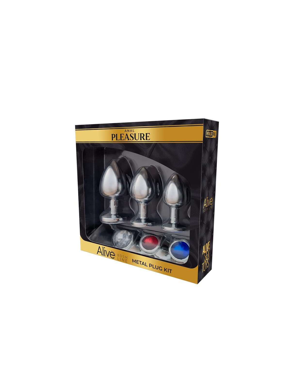 Set de 3 Plug de Metal con Joya