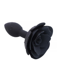 Plug Anal de Silicona con Rosa Negro