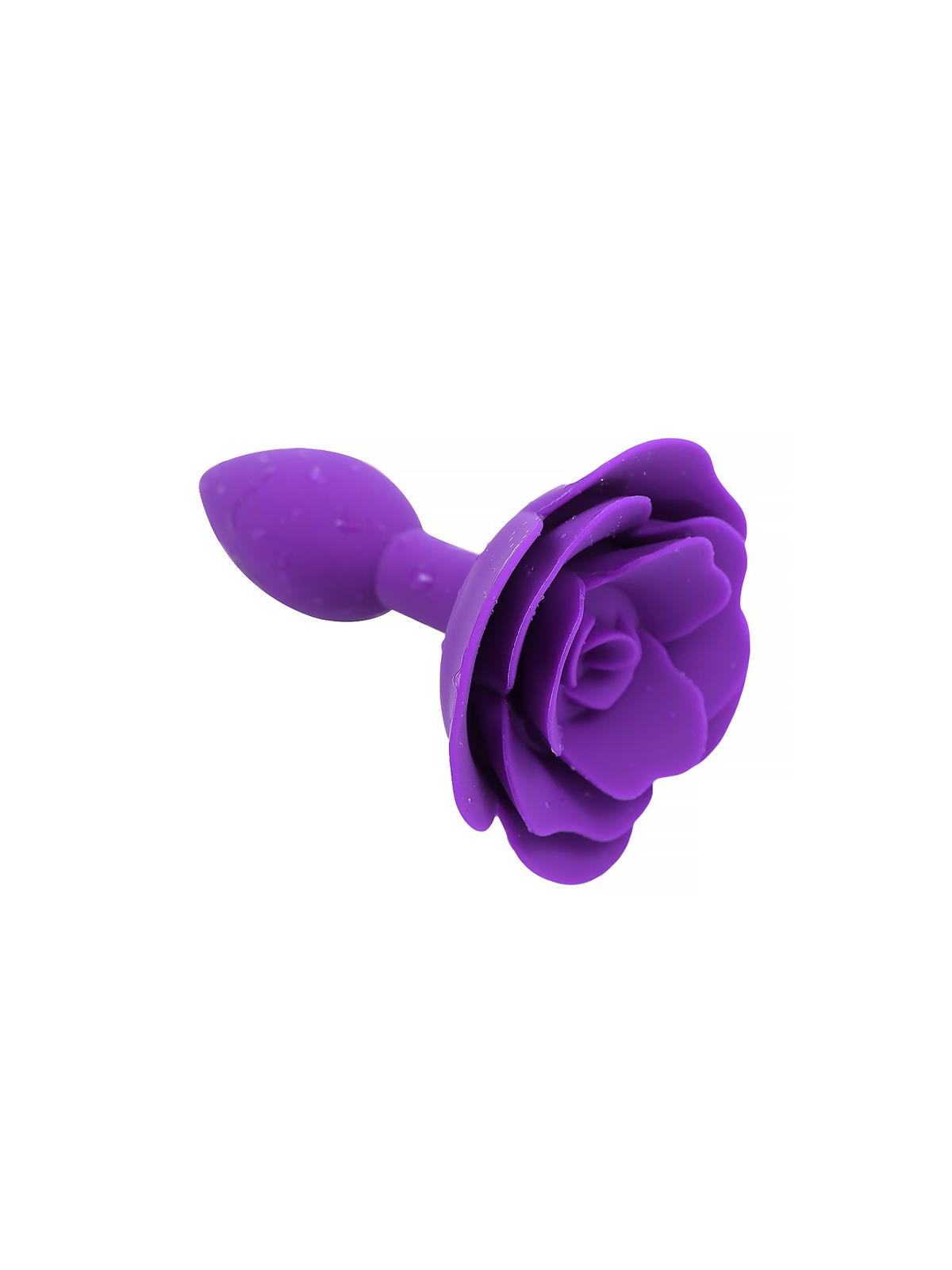 Plug Anal de Silicona con Rosa Púrpura