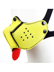 Bozal de Perro de Neopreno Desmontable y Ajustable Amarillo