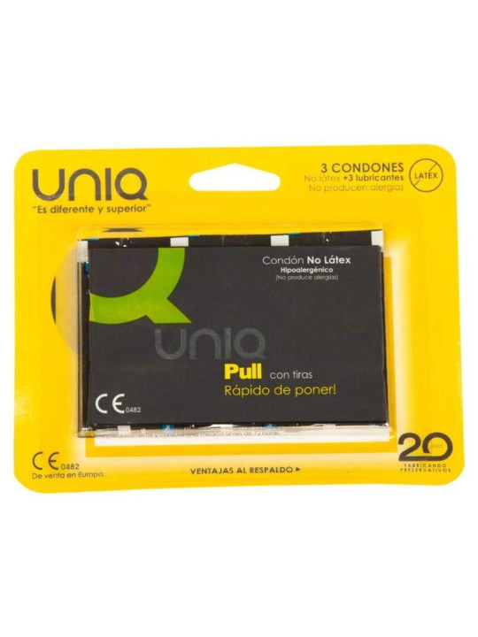Preservativos con Tiras Pull Condoms Sin Látex 3 pcs