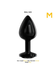 Blackgem Plug Anal Metálico con Joya Color Negro Talla M