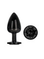 Blackgem Plug Anal Metálico con Joya Negro Talla L