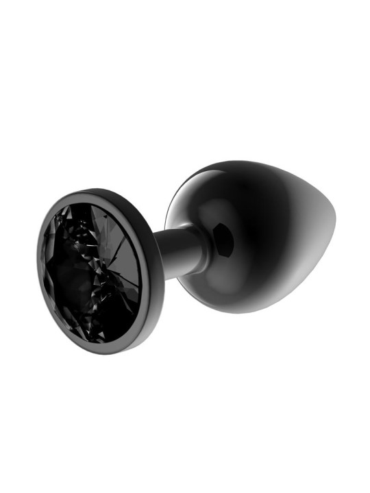 Blackgem Plug Anal Metálico con Joya Negro Talla L