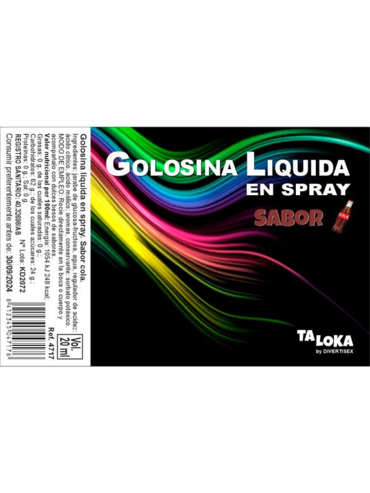 Golosina Líquida en Spray Sabor Cola 20 ml