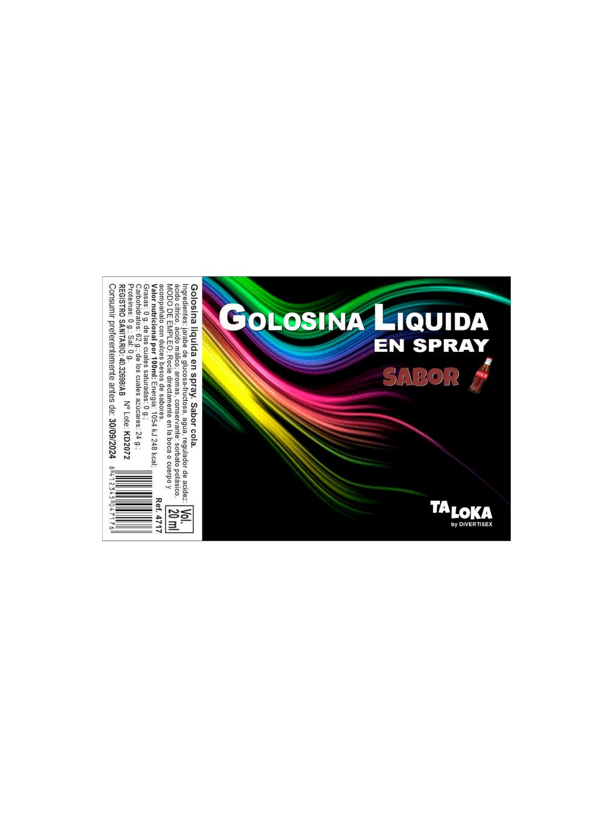 Golosina Líquida en Spray Sabor Cola 20 ml