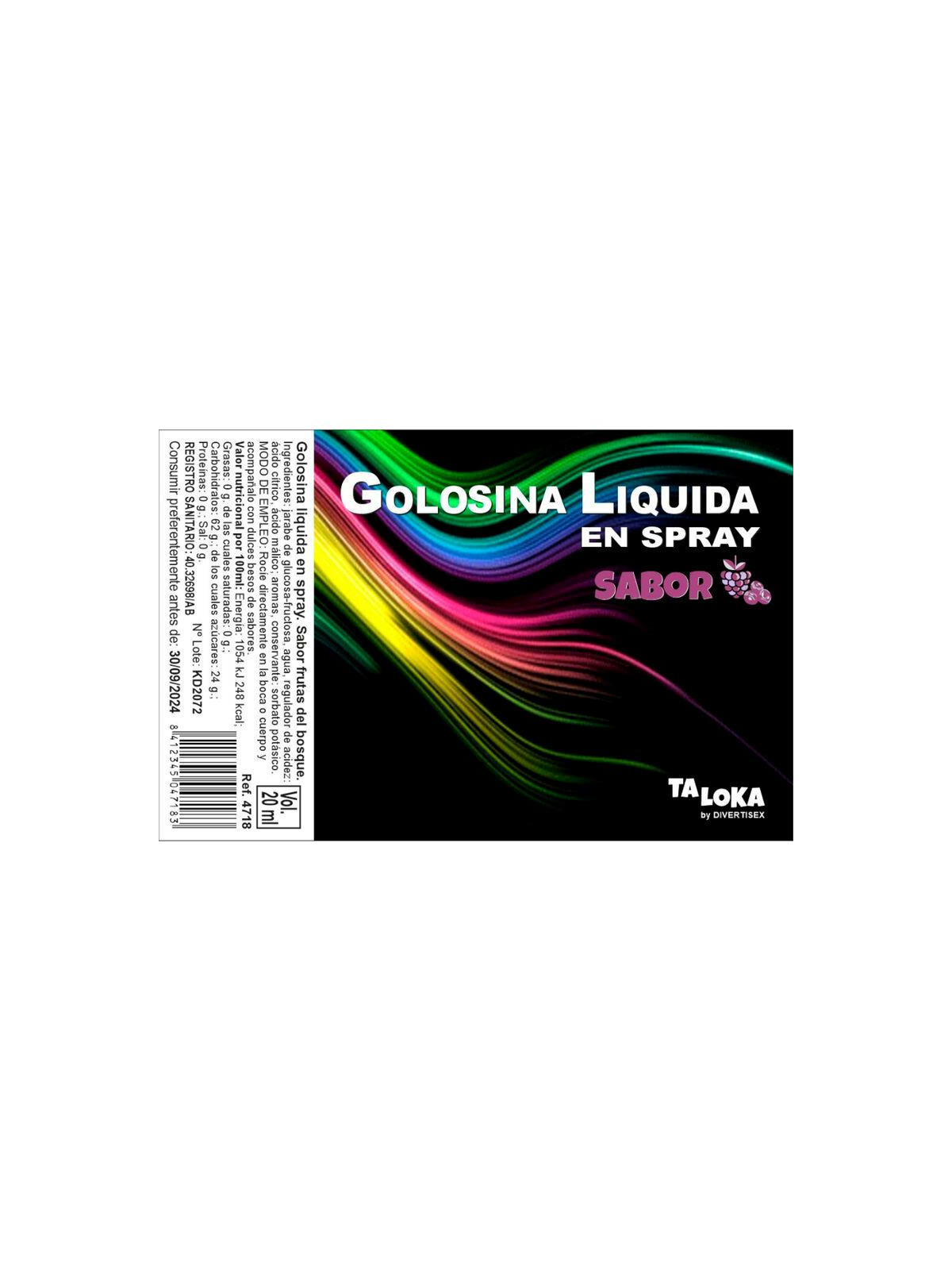 Golosina Líquida en Spray Sabor Frutas del Bosque 20 ml