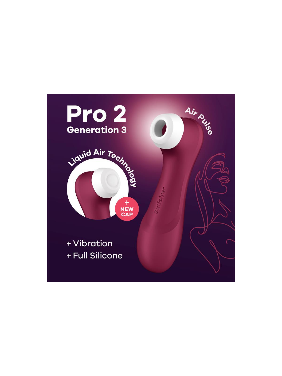 Pro 2 Gen 3 Liquid Air Technology Succión y Vibración Wine Red - Rojo Vino
