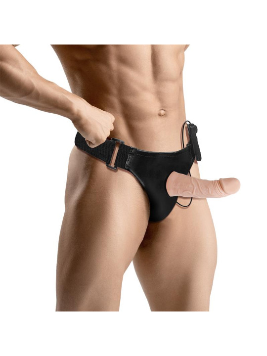 Eleto Arnés con Dildo Hueco Desmontable, Vibración y Control Remoto