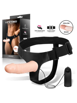 Wobox Arnés con Dildo Hueco Desmontable, Vibración y Control Remoto