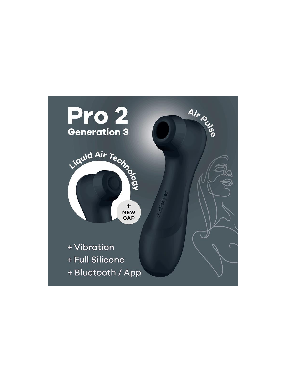 Pro 2 Gen 3 Liquid Air Technology Succión y Vibración App Connect Negro