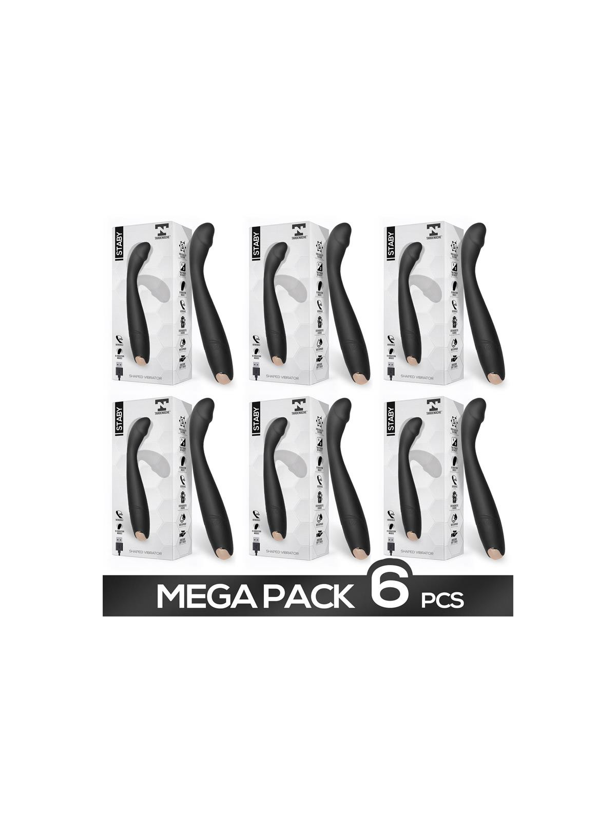 Pack de 6 Staby Vibrador Flexible-Bendable