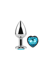 Plug Anal de Metal Corazón Azul Talla S