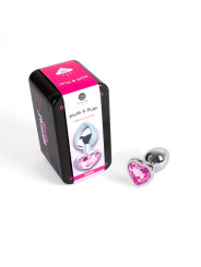 Plug Anal de Metal Corazón Fuchsia Talla S