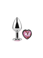 Plug Anal de Metal Corazón Fuchsia Talla S