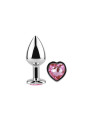 Plug Anal de Metal Corazón Fuchsia Talla S