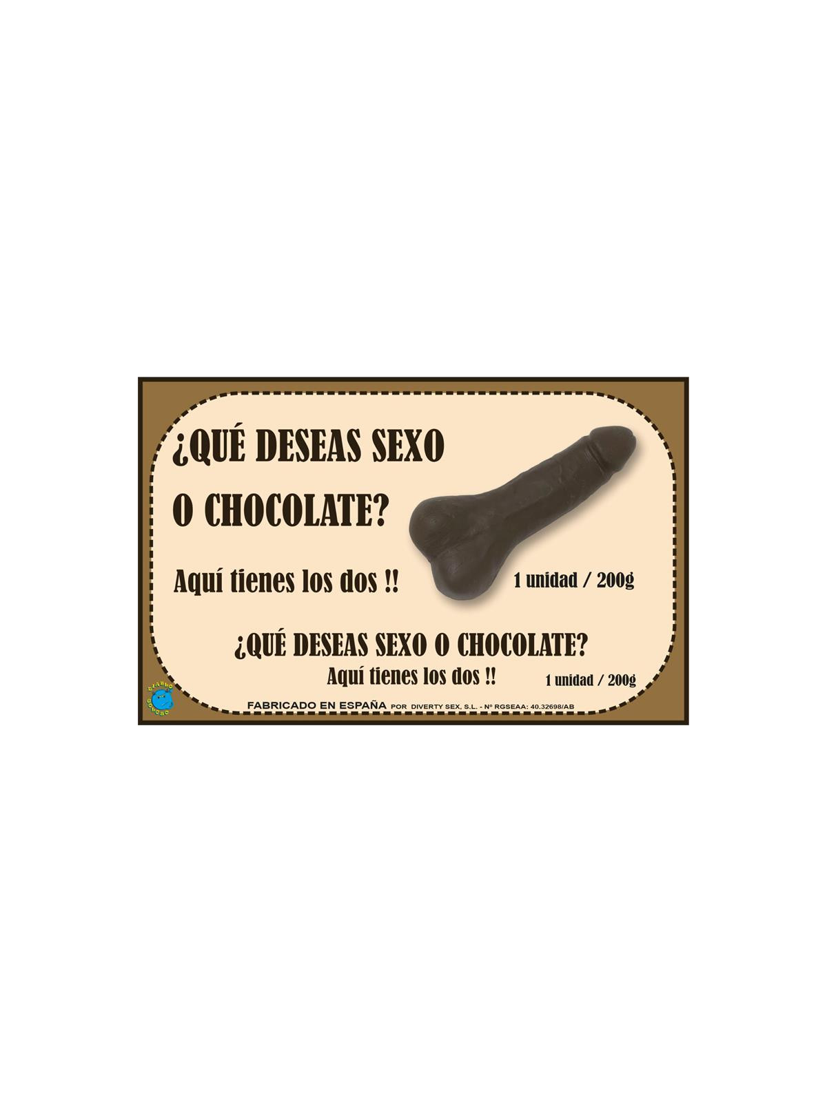 Chocolatina Chocolate Puro Forma de Pene 200 gr